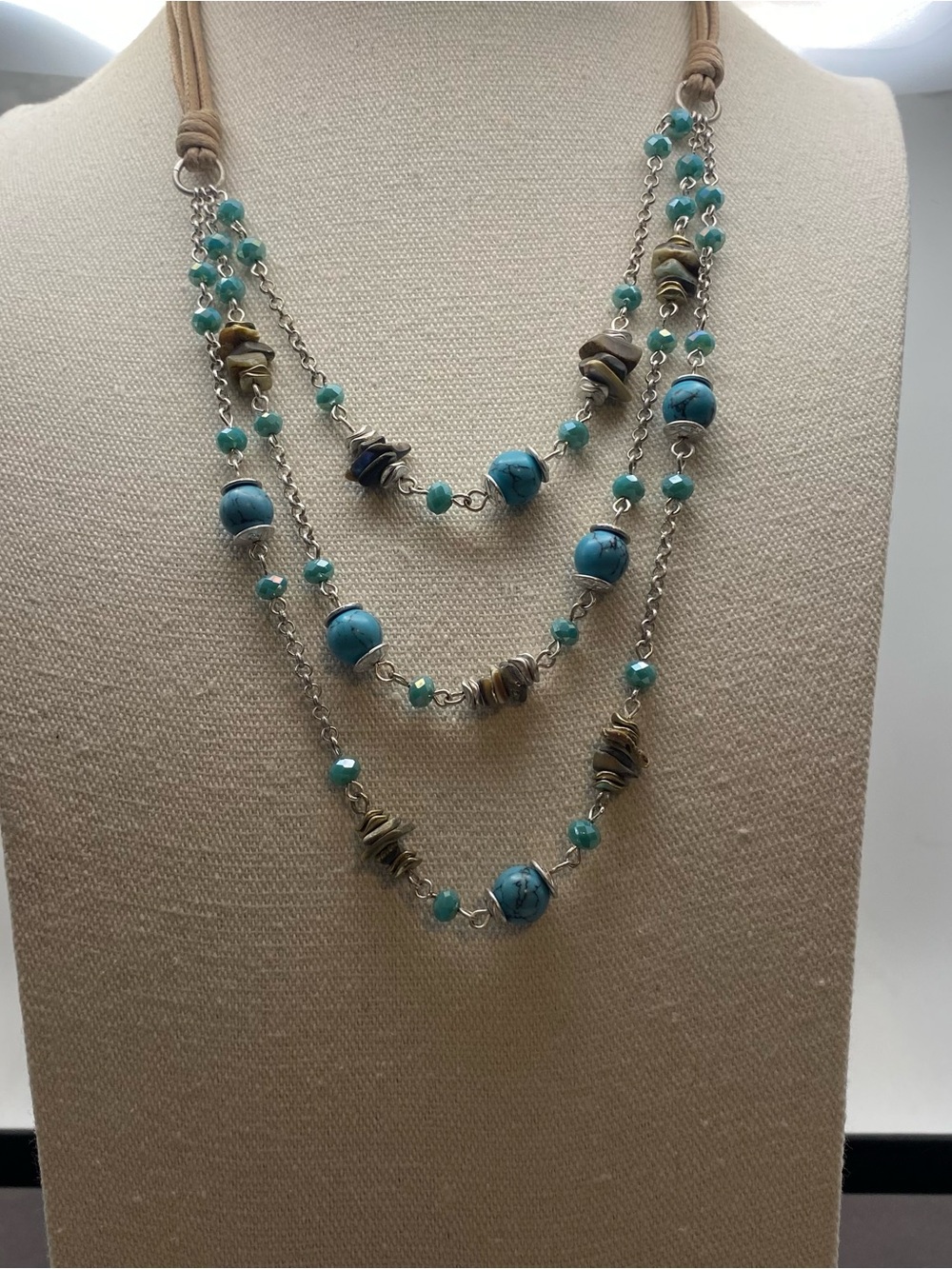 Karma Bella Layered Turquoise Bead Statement Necklace